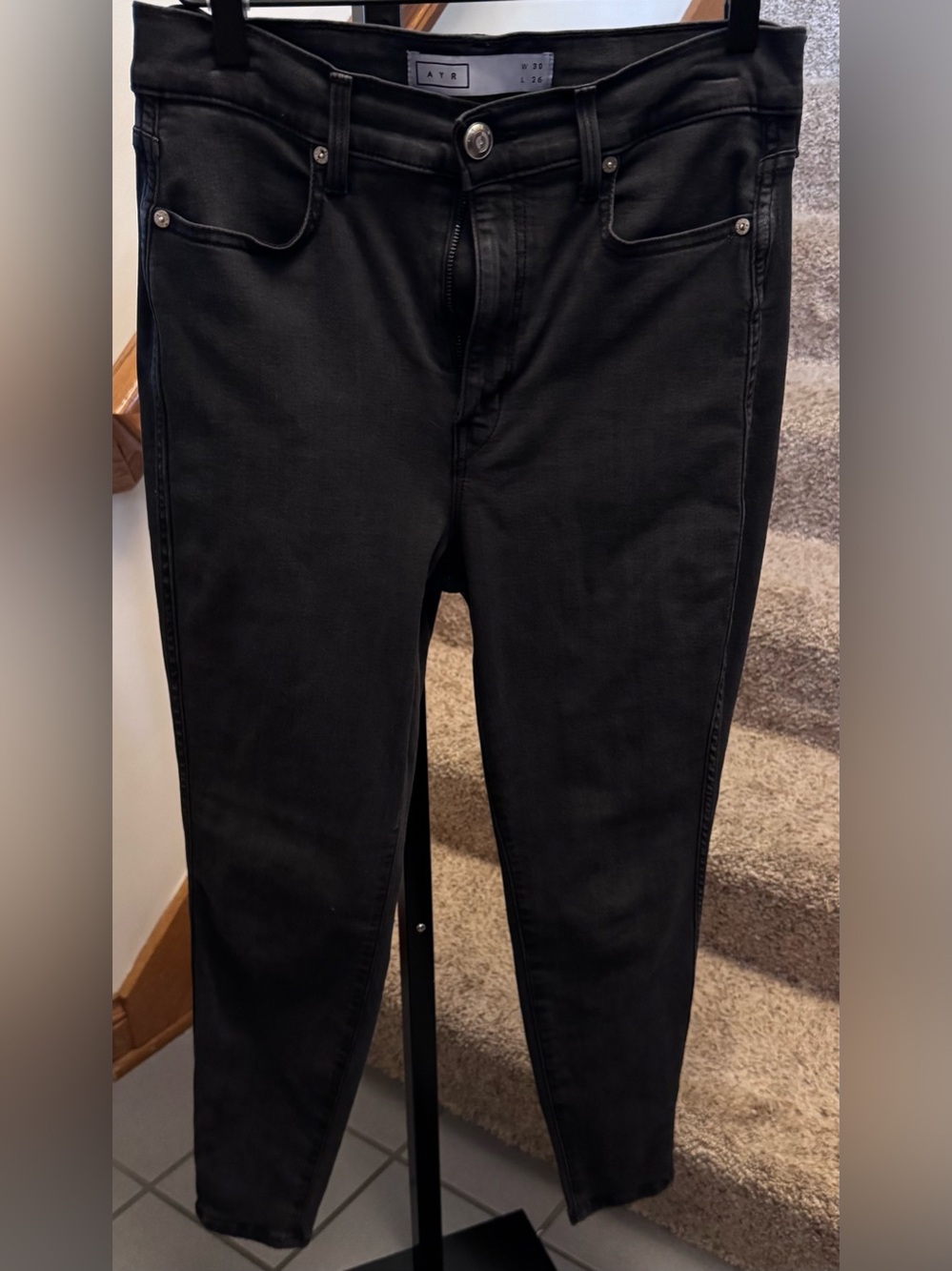 VGUC Women’s AYR “The Riser" Black ( Onyx) Denim Sz. W: 30; L: 26 - Picture 7 of 10
